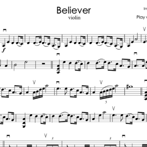 Imagine Dragons - Believer | Orchestral Backing track & Violin Music Sheet