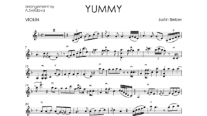 Justin Bieber – Yummy | Violin Music Sheet