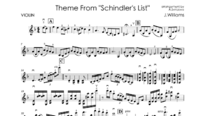John Williams – Schindler’s List | Violin & Mandolin Sheet Music & MP3 Cover