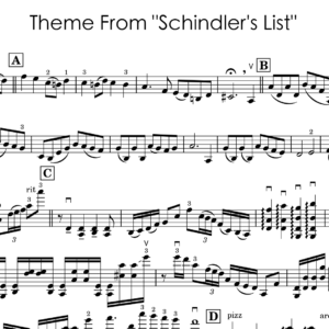 John Williams – Schindler’s List | Violin & Mandolin Sheet Music & MP3 Cover