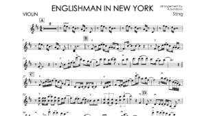 Sting – Englishman in New York | Violin Sheet Music (PDF) + Violin Cover MP3