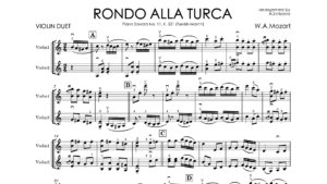 W.A. Mozart – Rondo Alla Turca (Turkish March) | Violin Duet Sheet Music + Cover