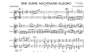 W.A. Mozart – Allegro from Eine Kleine Nachtmusik | Violin Duet Sheet Music + Cover