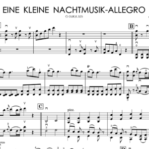 W.A. Mozart – Allegro from Eine Kleine Nachtmusik | Violin Duet Sheet Music + Cover