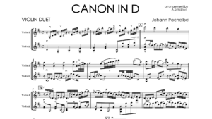 J.Pachelbel - Canon in D | Music Sheet for a Violin Duet