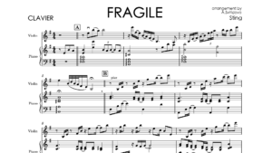 Sting – Fragile | Violin & Piano Sheet Music (PDF) + Piano Backing Tracks (MP3)