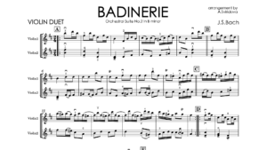 J.S. Bach – Badinerie | Violin Duet Sheet Music & MP3 Cover