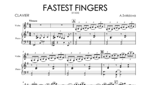Aleksandra Sviridova – Etude “Fastest Fingers” | Violin & Piano Sheet Music + Backing Tracks