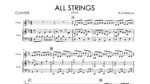 Aleksandra Sviridova – Etude “All Strings” | Violin & Piano Sheet Music with Backing Tracks
