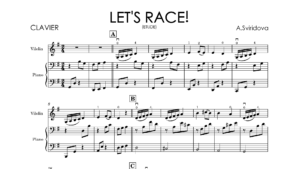 Aleksandra Sviridova – Etude “Let’s Race” | Violin & Piano Sheet Music + Backing Tracks