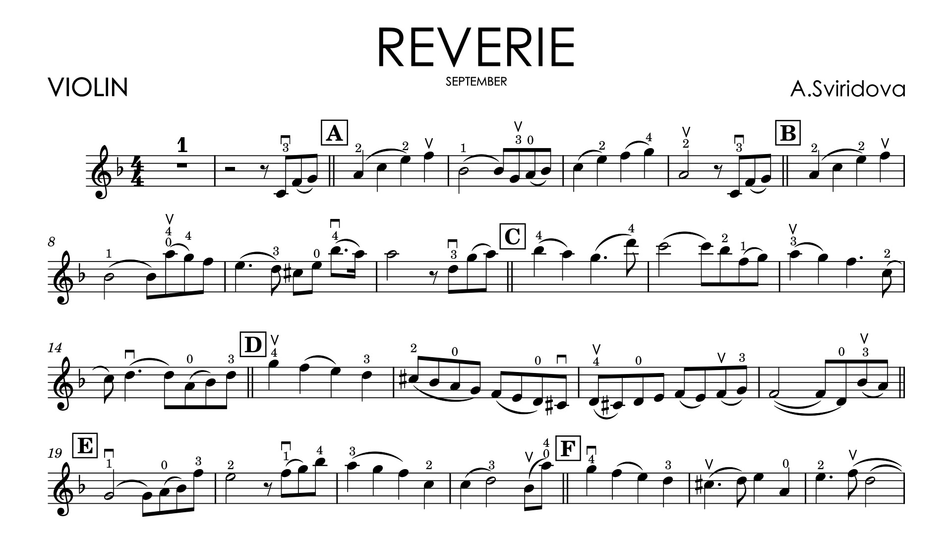 Aleksandra Sviridova – Reverie (September) - from 'Seasons' | Original Violin & Piano Sheet Music + Backing Tracks - Image 2