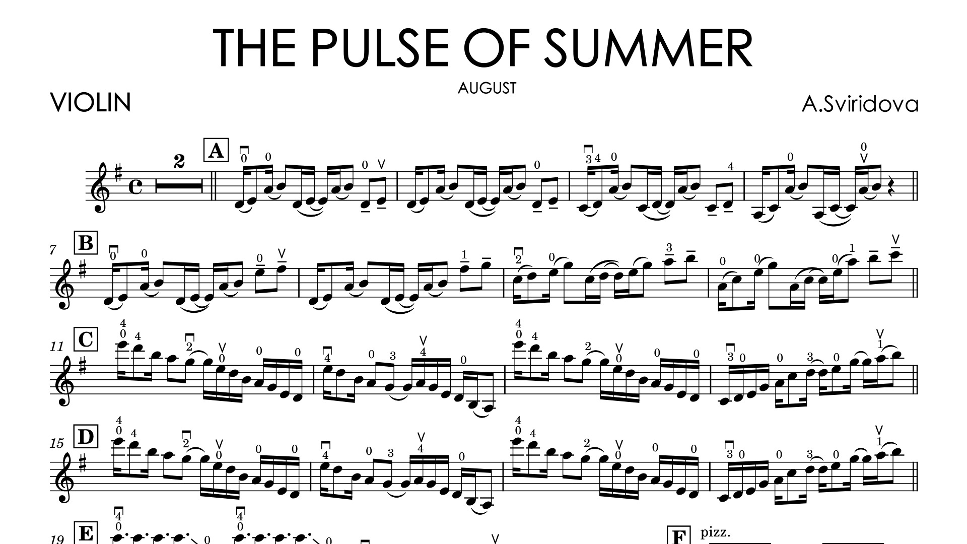 Aleksandra Sviridova – The Pulse of Summer (August) - from 'Seasons' | Original Violin & Piano Sheet Music + Backing Tracks - Image 2